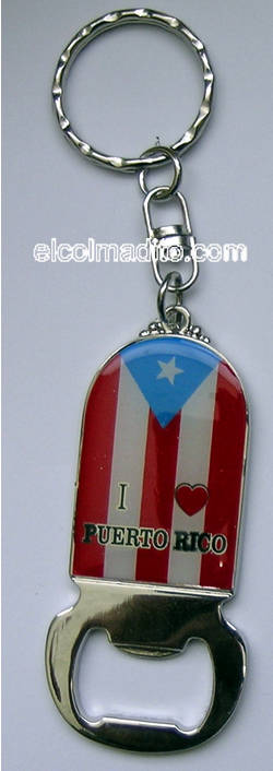 Puertorican flag keychain with bottle opener Puerto Rico